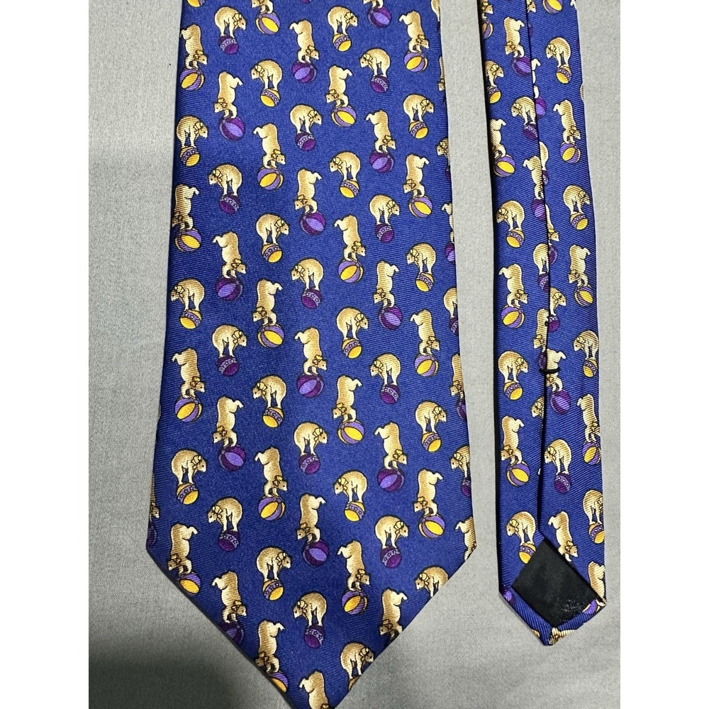 Brooks Brothers Makers Blue Bear Circus Theme Silk Tie‎